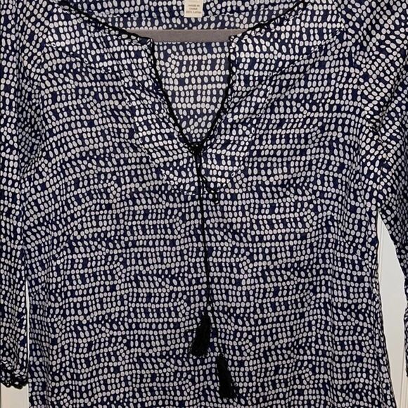J. Crew navy tunic w tassels NWOT 0 - Picture 4 of 10
